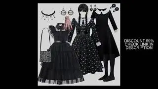 Black Mesh Fluffy Dress for Kids Girls Gothic Style Wednesdy Costume Halloween Dress Up Party Childr