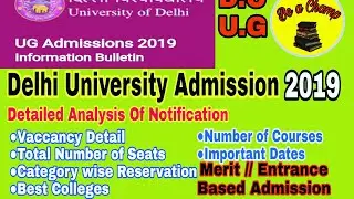 Delhi University  UG Admission 2019 Analysis in Detail