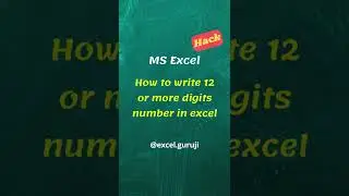 How to write 12 or more digit numbers in excel #shorts