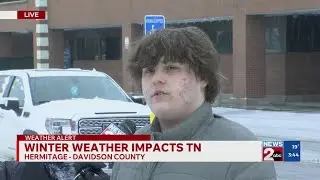 Driver says his car flipped due to winter weather