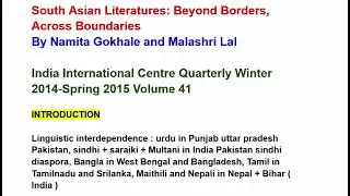South Asian Literatures : Beyond Borders, Across Boundaries by Namita Gokhale and Malashri Lal