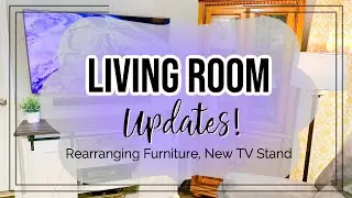 *NEW* LIVING ROOM UPDATES | REARRANGING FURNITURE | HOW TO WALL MOUNT TV