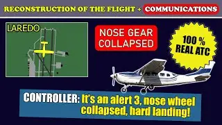 Hard landing, nose GEAR COLLAPSED | Cessna T207 (N9177M) | Laredo Airport