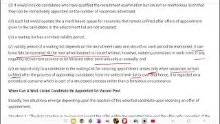 Supreme Court Judgement: when can a wait-listed candidate be appointed on vacant post