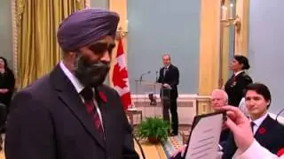 Canadian Defence Minister taking oath