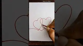 One Line Heart Drawing | Line Art | Art #Shorts
