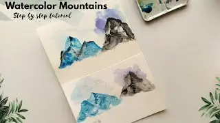 How to paint watercolor mountains. Easiest Way to Paint Mountains for Beginners. 