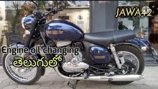 Jawa 42 engine oil changing in Telugu