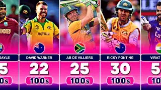 Most Hundreds in ODI Cricket With Top 10 Batsmen🔥