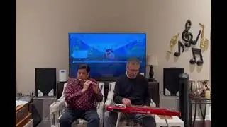 Neele Gagan Ke Tale . Casual jamming with flute and Hawaiian Guitar 