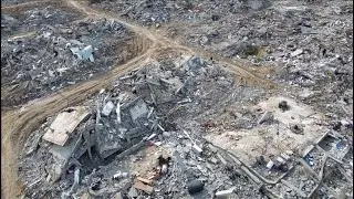 Israeli defense minister shares aerial photo showing complete destruction of northern