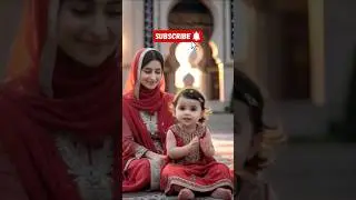 Cute Baby Girl Recites First Kalma with Mom 🥹💖 | Beautiful Mosque Moment 💖| #islamicvideo