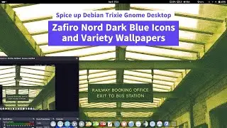 Spice up Debian Trixie Gnome Desktop with Zafiro Nord Dark Blue Icons and Variety Wallpapers