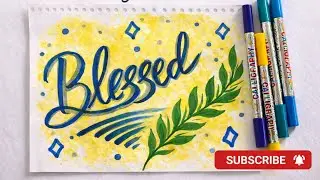 Blessed 😇✨2 types Easy art ideas for beginners 🌿#calligraphy #artforbeginners #easyart #relaxingart 