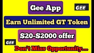 Gee App GT Token Offer | How to Create Gee Account | Earn Unlimited #bongotech360 #GeeApp