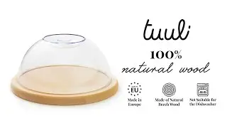 Wooden Round Cutting Board with Lid - Cheese Cover - Tuuli Kitchen