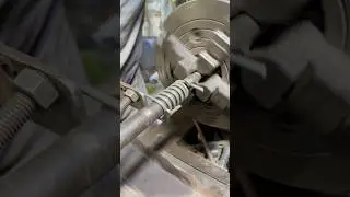 Simple Steel Wire Spring Made on a Vintage Lathe | Satisfying DIY Metal Work #youtubeshorts