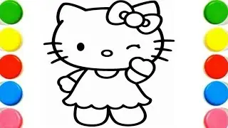Beautiful Hello Kitty Drawing, Painting & Coloring For Kids and Toddlers_ Child Art#drawing#coloring
