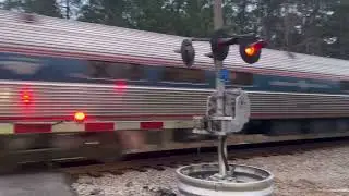 Amtrak P089 SB Flies Thru South Sellers SC With AMTK 202 Leading With Horn Salute