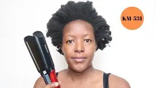 KEMEI KM-531 HAIR STRAIGHTENER ON AFRICAN NATURAL HAIR