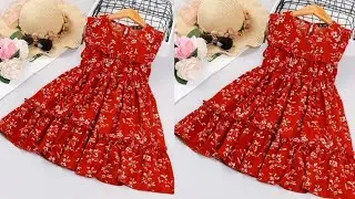 Baby frock cutting and stitching/5-6 year old girl dress cutting and stitching