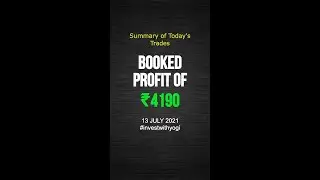 4190 Profit| Summary of Today's Trades|Option Trading l Investing l #shorts #investwithyogi