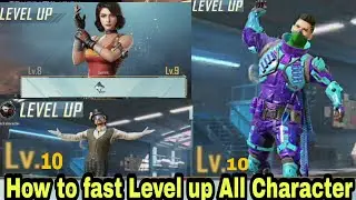 HOW TO FAST LEVEL UP  ALL CHARACTER IN BGMI || CHARACTER LEVEL UP FAST KAISE KARE