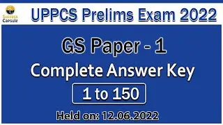 Uppsc Pre 2022 || Gs Paper 1  | Complete Answer Key || With Explanation || Held on 12.06.2022