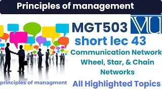 MGT503 Short Lecture 43 | Communication Networks & ICT | Wheel, Star, & Chain Networks | MCQS prep
