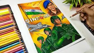 Operation Sindoor Colour Pencil Drawing 🔥 Indian Army Drawing