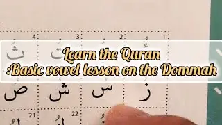 Learn to read the Quran:Lesson on the Vowel marking of Dommah