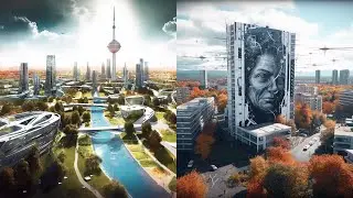 Mannheim Germany as a futuristic sci-fi city imagined by AI