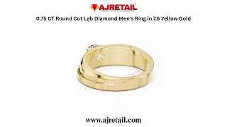 0.75 Ct Lab Diamond Men&rsquo;s Ring | 14K Yellow Gold Luxury Design