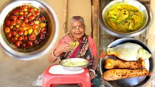 Fish and BIG POTATO Curry & JUJUBE Chatni | Most Tasty&Healthy Recipe Cooking By Village Grandmother