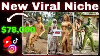 He Makes $78K/Month From New Celebrity Statue Niche | Viral Leaf Human Sculpture AI Video 