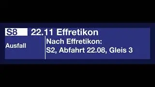 SBB Ansage - Ausfall S8 nach Effretikon - Bauarbeiten - in Pfäffikon SZ