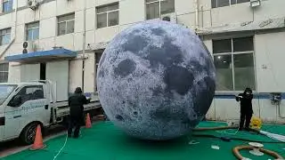 Gray Black Inflatable Balloon Moon for Visual Feast Stage Decoration