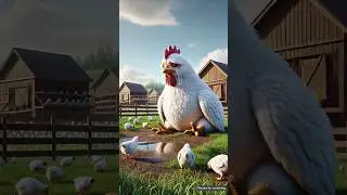 The hen👍 lived in fear of the farmer 😭 #ai #hen #farmer #egg