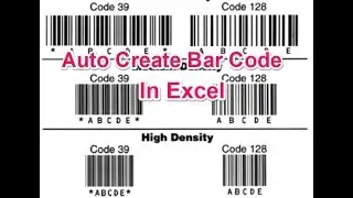 Auto Create Bar Code In Excel Very Easy  | Easy Problem Solving