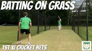 BATTING ON GRASS FINALLY | Cricket Nets Batting Practice | Three Bridges Cricket Club
