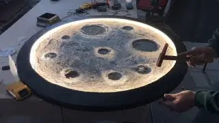 illuminated moon painting do it yourself / Işıklı ay tablosu yapımı