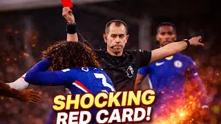 SHOCKING RED CARD 😱 Chelsea Reduced to 10 Men! #ChelseaFC #Cucurella #PremierLeague #RedCard #