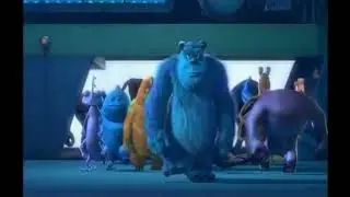 Monsters inc but with the Howard the alien music