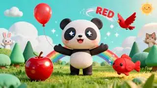 Learn the Color Red with Poppy Panda 🔴 | Colors Song for Toddlers