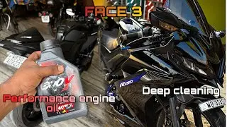 Best Performance Engine Oil for YAMAHA R15 V3🚀 Deep Cleaning and Face 3 of Modification Begins😍part1