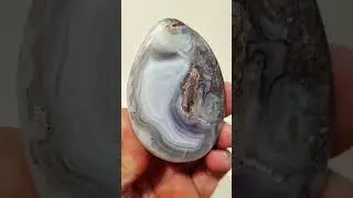 Our Beautiful Agate All Polished! ✨#Agate #StonePolishing #BeforeAndAfter #Satisfying #Lapidary
