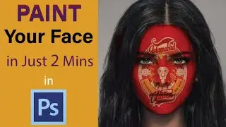 flag face painting | paint your face in just 2 minutes | adobe Photoshop tutorial