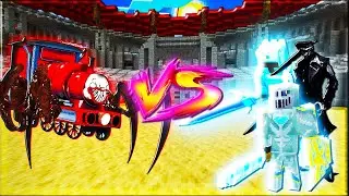 Minecraft: Ice Man and katana man vs Choo-Choo charles | Mob Battle