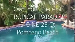 Cozy Pompano Beach Pool House For Sale with Gorgeous Backyard. Your Own Tropical Paradise.