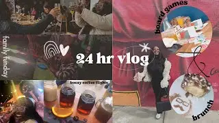 24 hr vlog | boozy coffee flights + board games & brunch + drunk bowling
